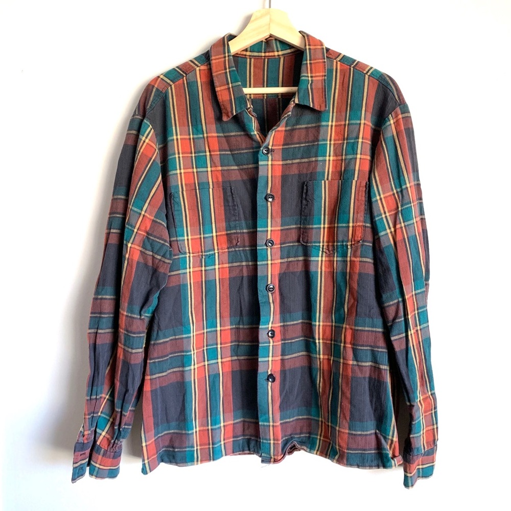 Vintage Oversized Plaid Button Down